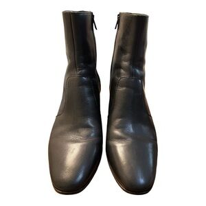 Loeffler Randall Grant Leather Ankle  Bootie in Black Chunky Heel Size 9B